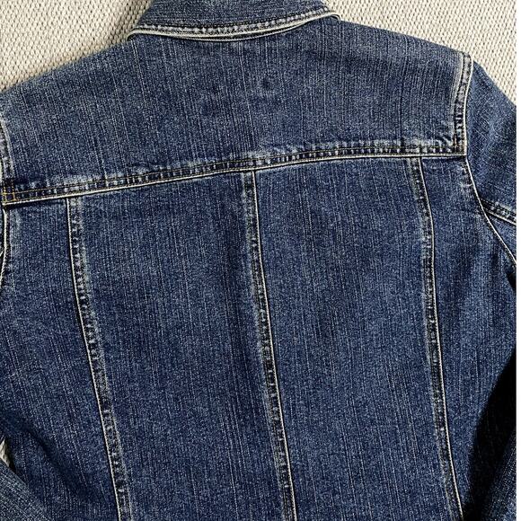 Jones New York Sport Vintage Jean Jacket Womens M Blue Fade Button Up Pockets - Picture 8 of 12